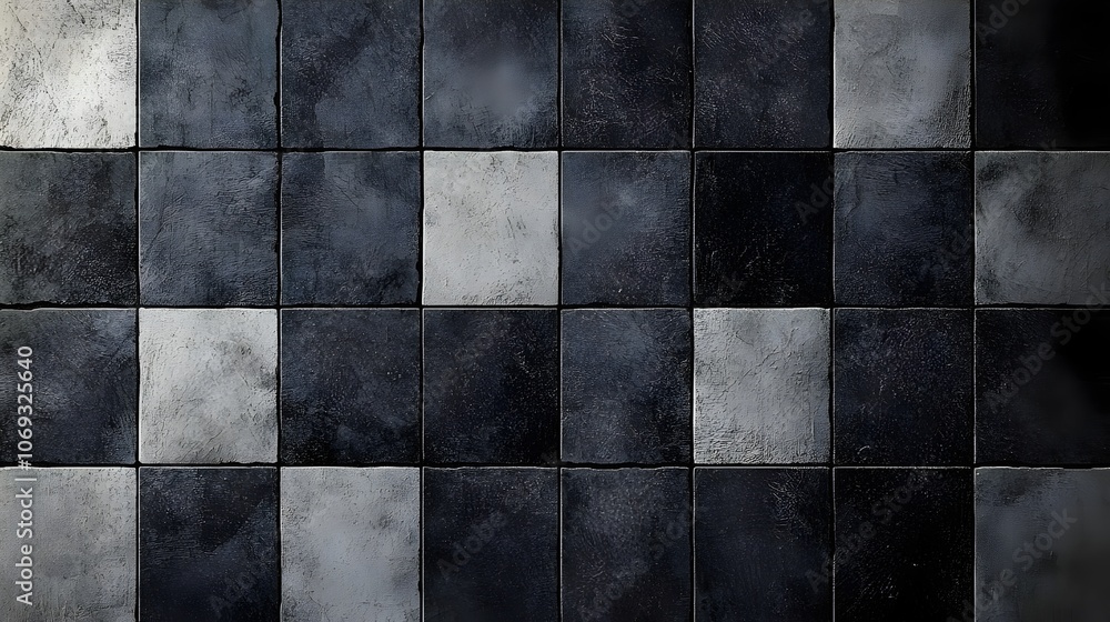 Dim Grunge Checkered Texture with Distressed Squares in Dark Tones Dim Grunge Checkered Texture with Distressed Squares in Dark Tones