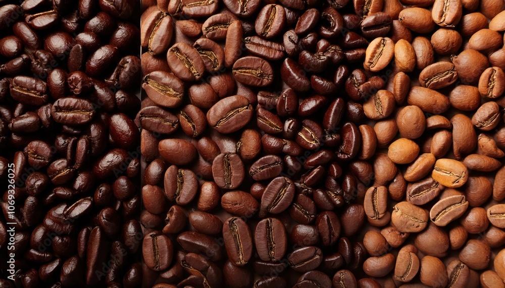 Naklejka premium Assortment of Coffee Beans Showcasing Different Roasts and Origins for Variety 