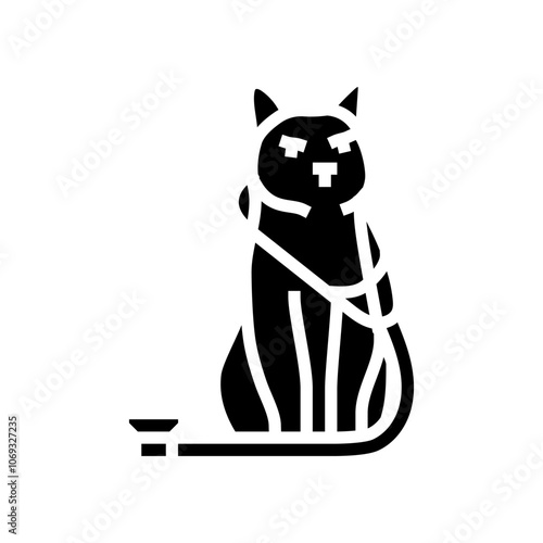 stethoscope cat breeding glyph icon vector. stethoscope cat breeding sign. isolated symbol illustration