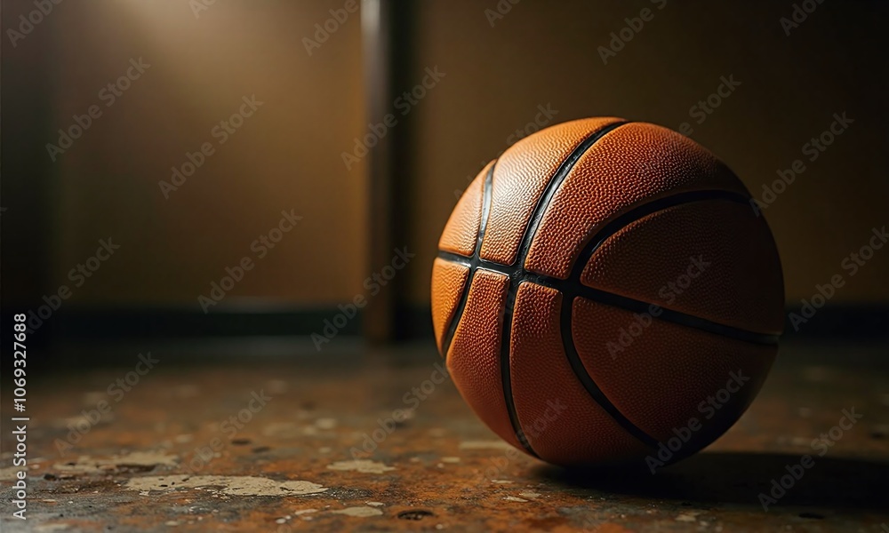 Basketball dramatic lighting dark background moody atmosphere textured Basketball dramatic lighting dark background moody atmosphere textured