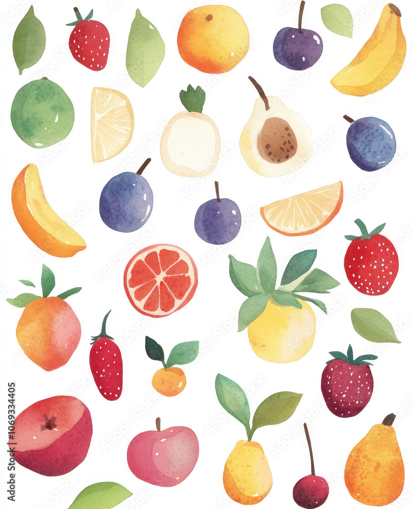 watercolor fruit pattern watercolor fruit pattern
