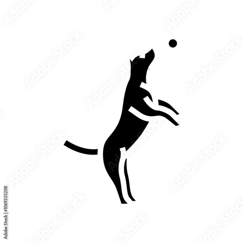 ball dog glyph icon vector. ball dog sign. isolated symbol illustration