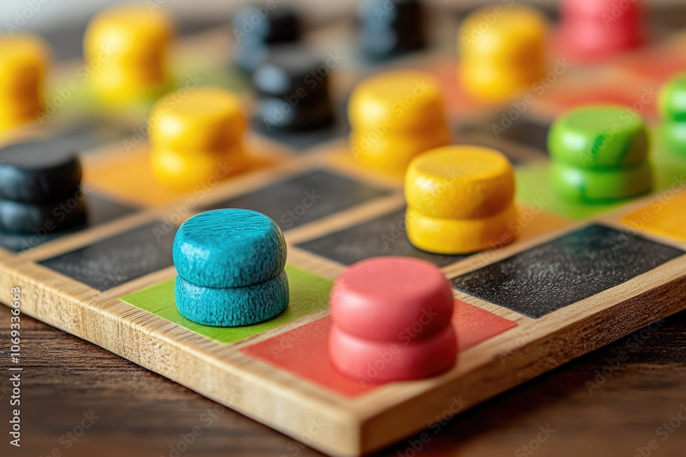 A close-up shot of a wooden board game piece or token, potentially from a classic board game like Monopoly or Scrabble A close-up shot of a wooden board game piece or token, potentially from a classic board game like Monopoly or Scrabble