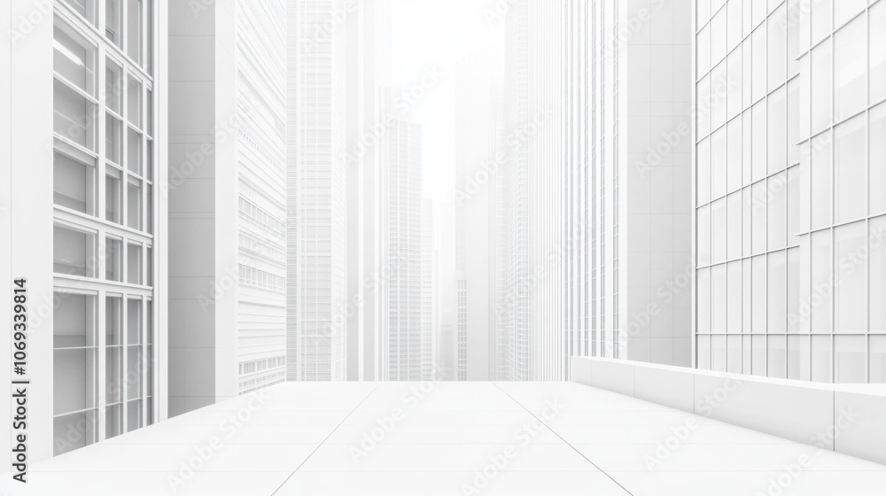 City street scene with tall buildings in the background City street scene with tall buildings in the background