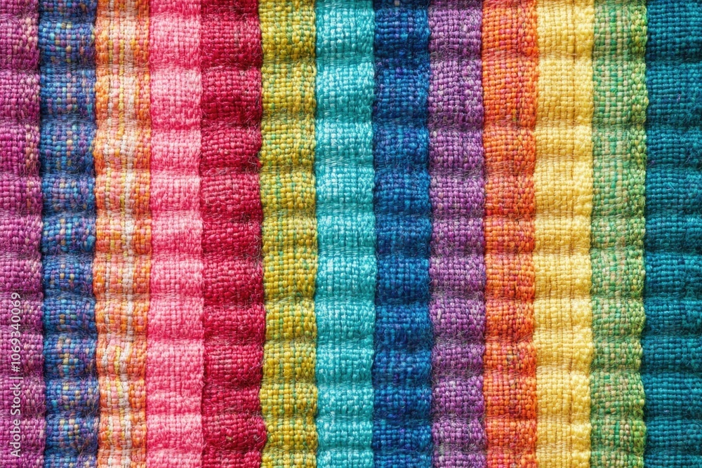 Close up shot of a colorful fabric with intricate patterns and textures Close up shot of a colorful fabric with intricate patterns and textures