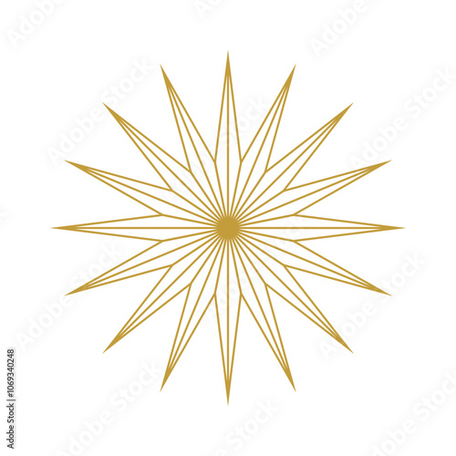 snowflake and star icon. Christmas winter snowflake decoration