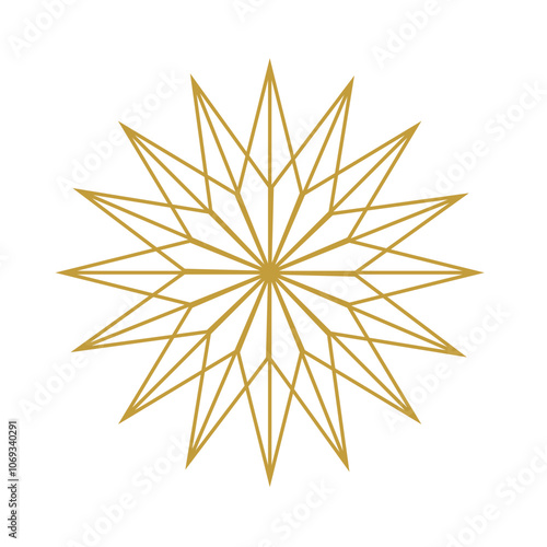 snowflake and star icon. Christmas winter snowflake decoration