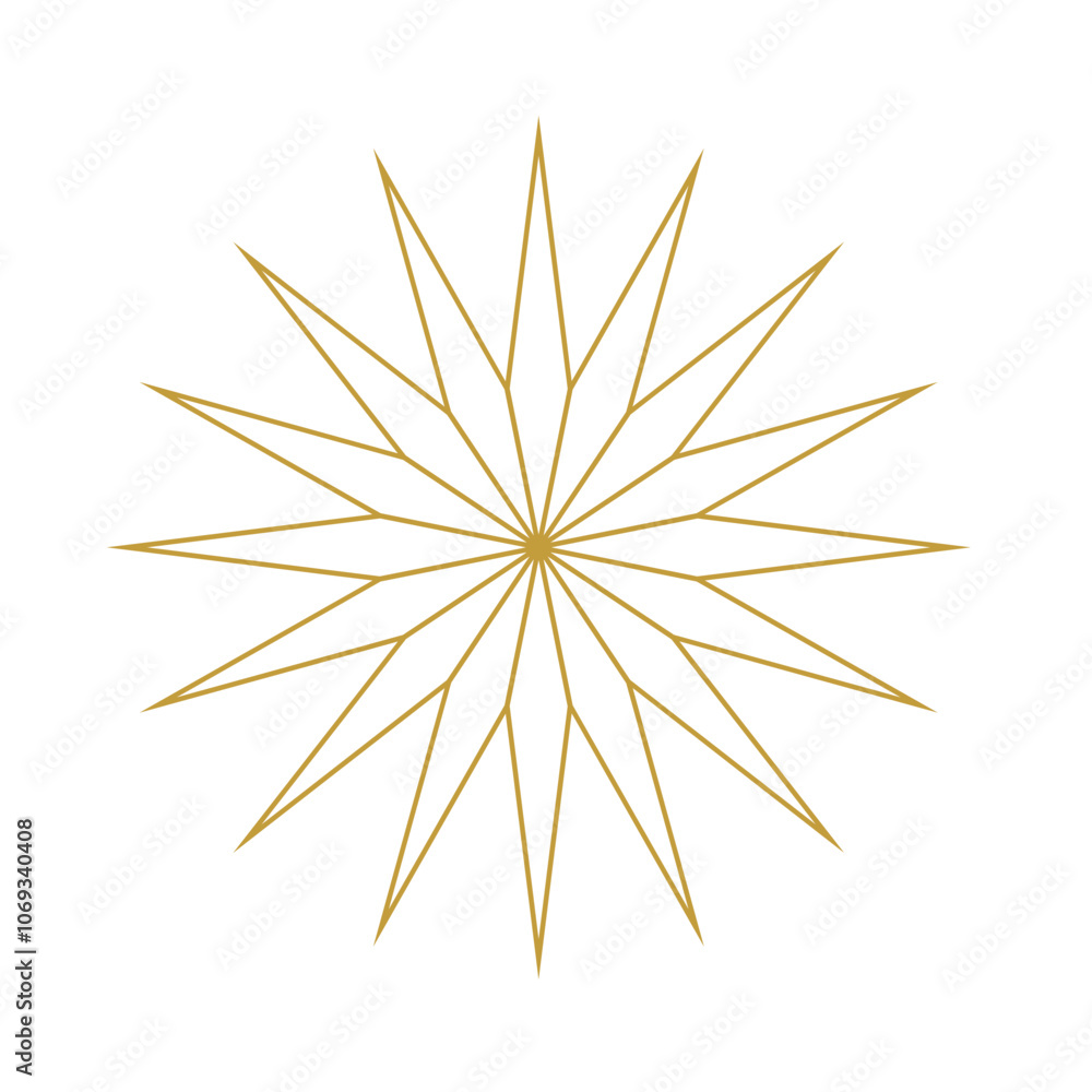 Fototapeta premium snowflake and star icon. Christmas winter snowflake decoration