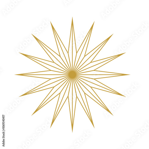 snowflake and star icon. Christmas winter snowflake decoration