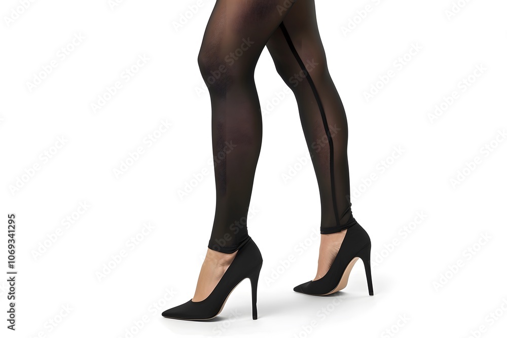 Elegant Black Tights and High Heels Ensemble Elegant Black Tights and High Heels Ensemble