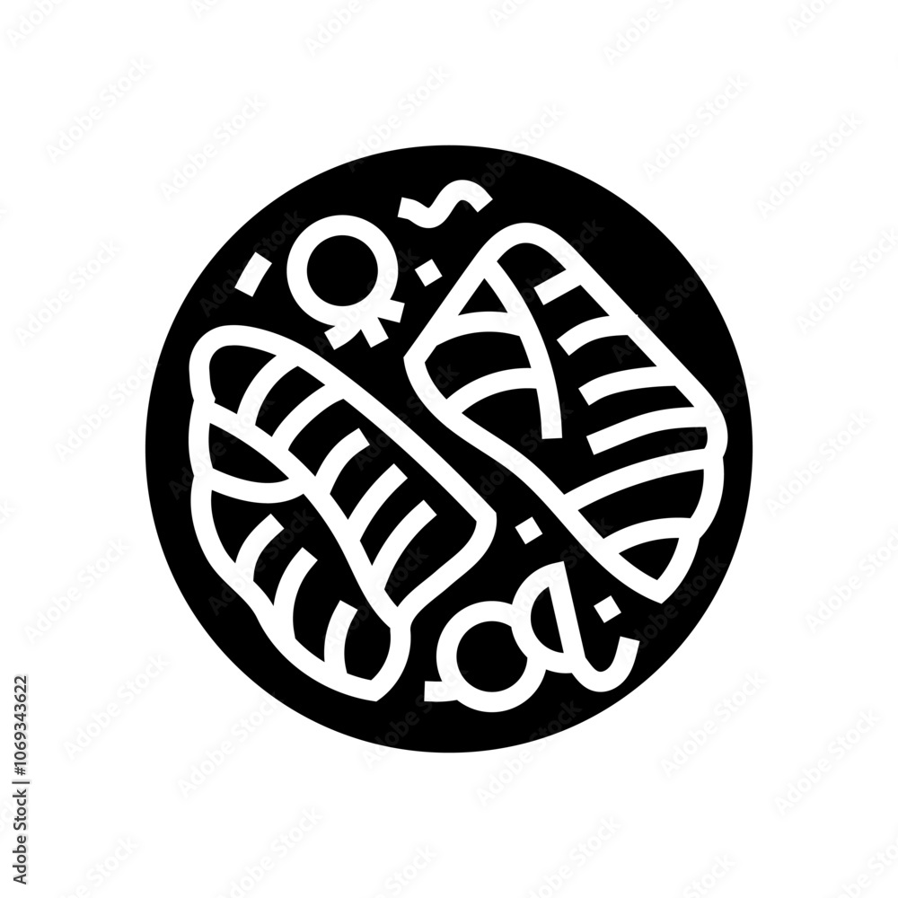 baked cod fish glyph icon vector. baked cod fish sign. isolated symbol illustration baked cod fish glyph icon vector. baked cod fish sign. isolated symbol illustration