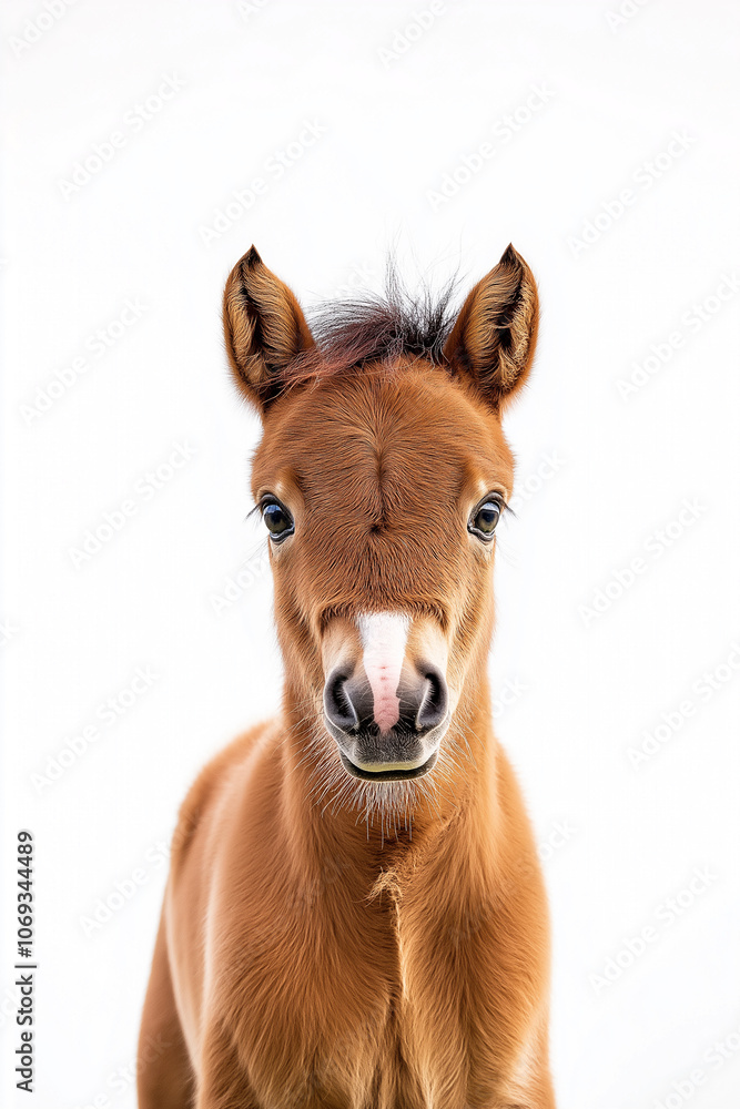 Obraz premium Cute Baby Horse Foal Portrait