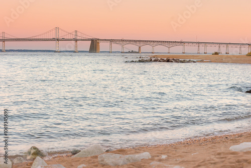 Chesapeake Bay Bridge at sunset