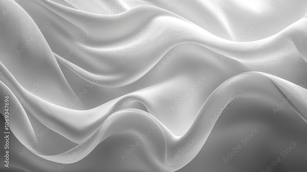 Fototapeta premium Elegant White Fabric with Waves