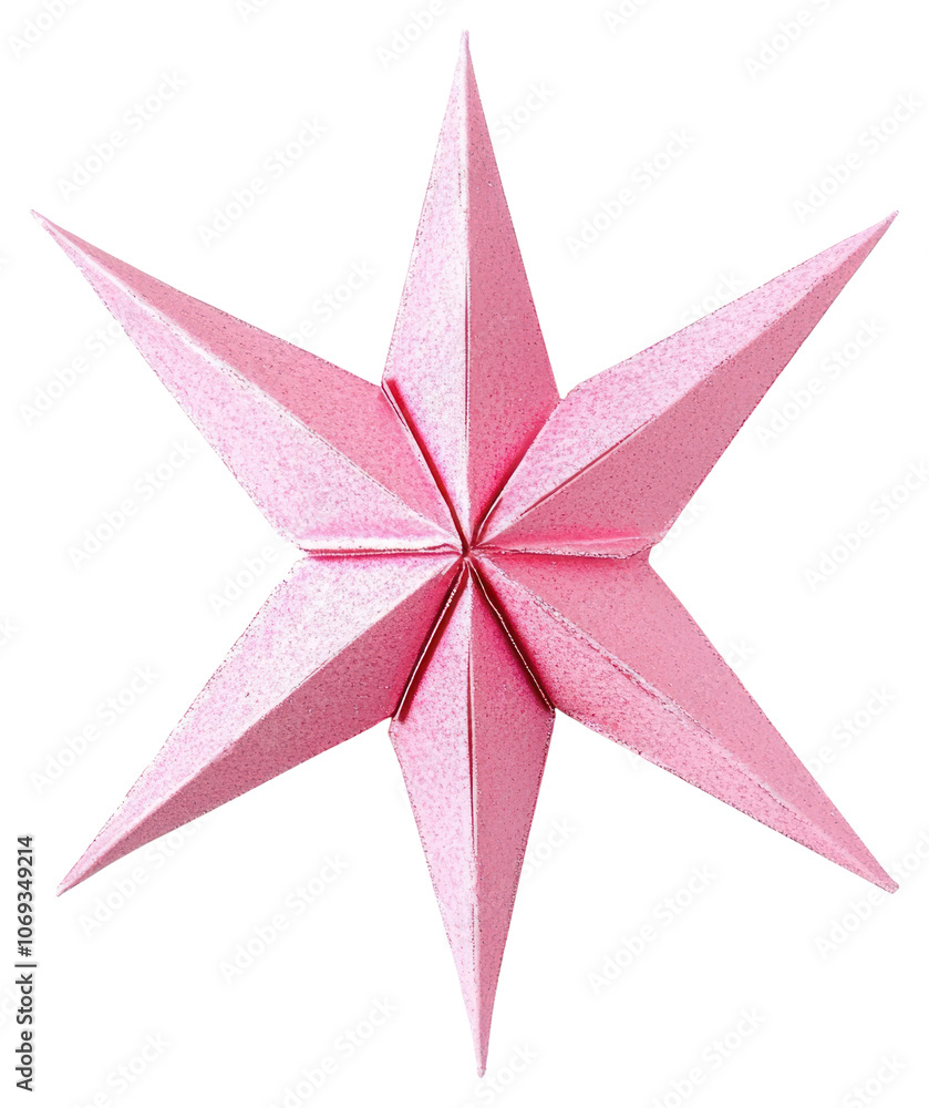 PNG Pink christmas star origami paper art. PNG Pink christmas star origami paper art.