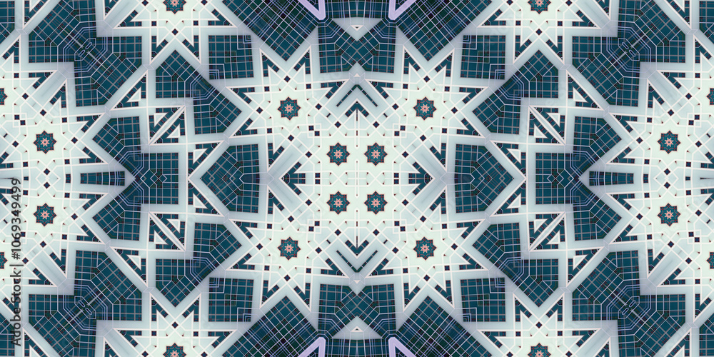 Fototapeta premium Seamless abstract pattern. The texture of the pattern is symmetrical. Endless pattern