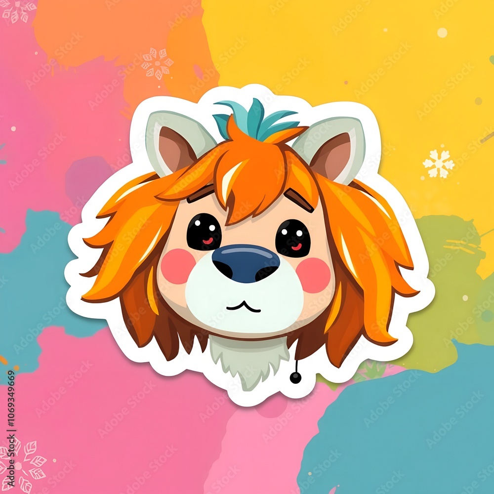 Obraz premium Kawaii Cute Animal Sticker