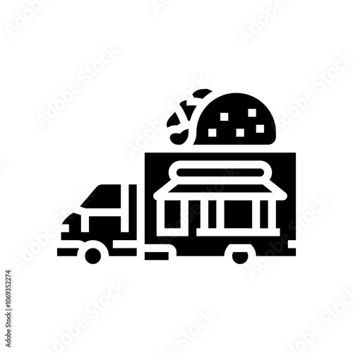 taco food truck glyph icon vector. taco food truck sign. isolated symbol illustration