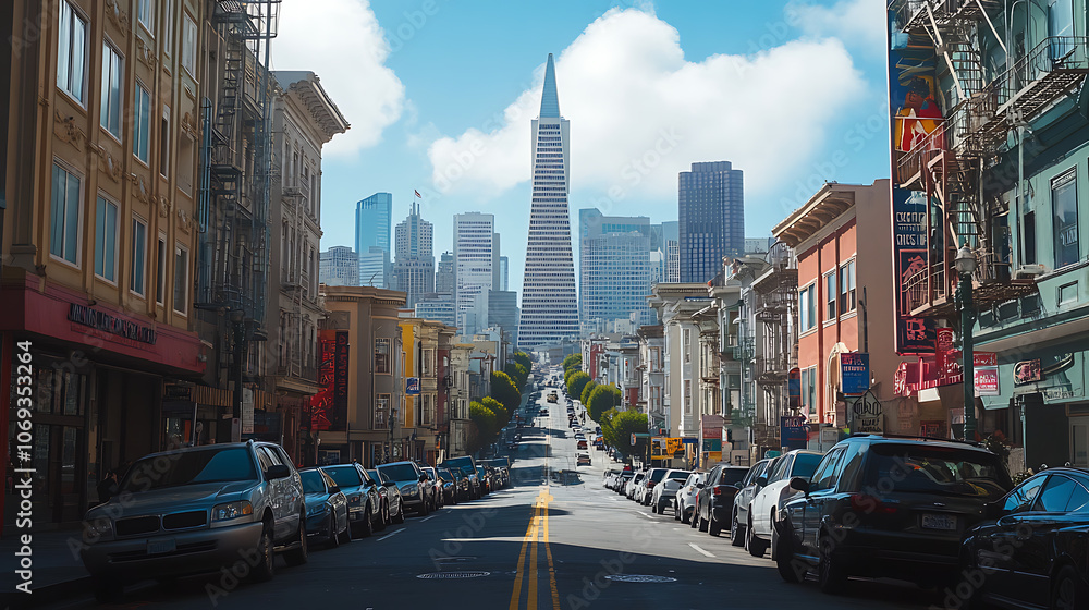 Fototapeta premium View of Chinatown Gate in San Francisco, California