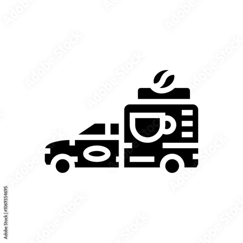 coffee food truck glyph icon vector. coffee food truck sign. isolated symbol illustration