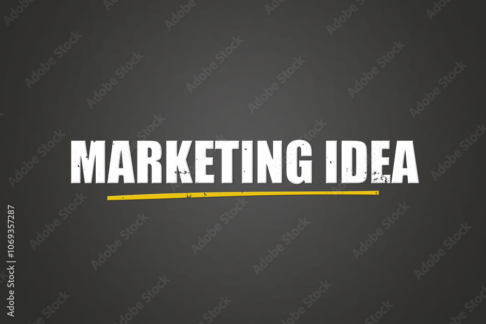 Marketing Idea. A blackboard with white text. Illustration with grunge text style. Marketing Idea. A blackboard with white text. Illustration with grunge text style.