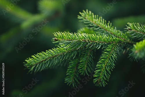 A detailed view of a pine tree branch with needles and buds, suitable for use in nature-inspired designs or as a symbol