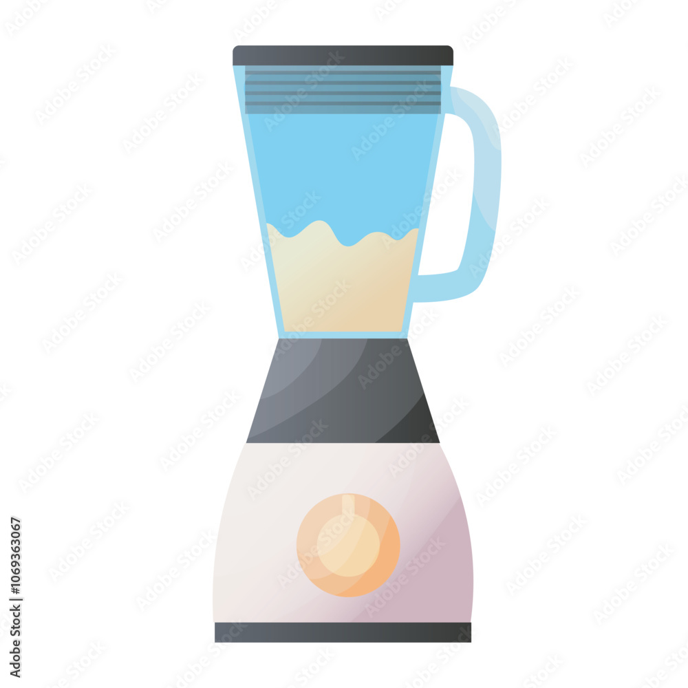 Kitchen blender with cup in flat design. Household electronic appliance. Vector illustration isolated. Kitchen blender with cup in flat design. Household electronic appliance. Vector illustration isolated.