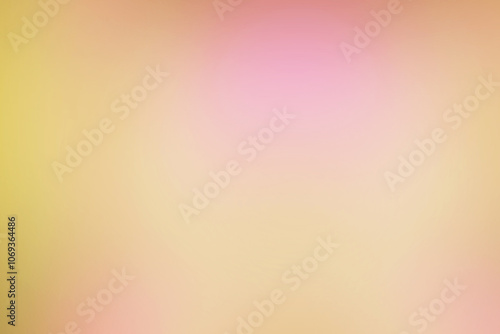 Abstract banner with irregular shapes in pink and yellow colors. Blurred background in pastel tones.