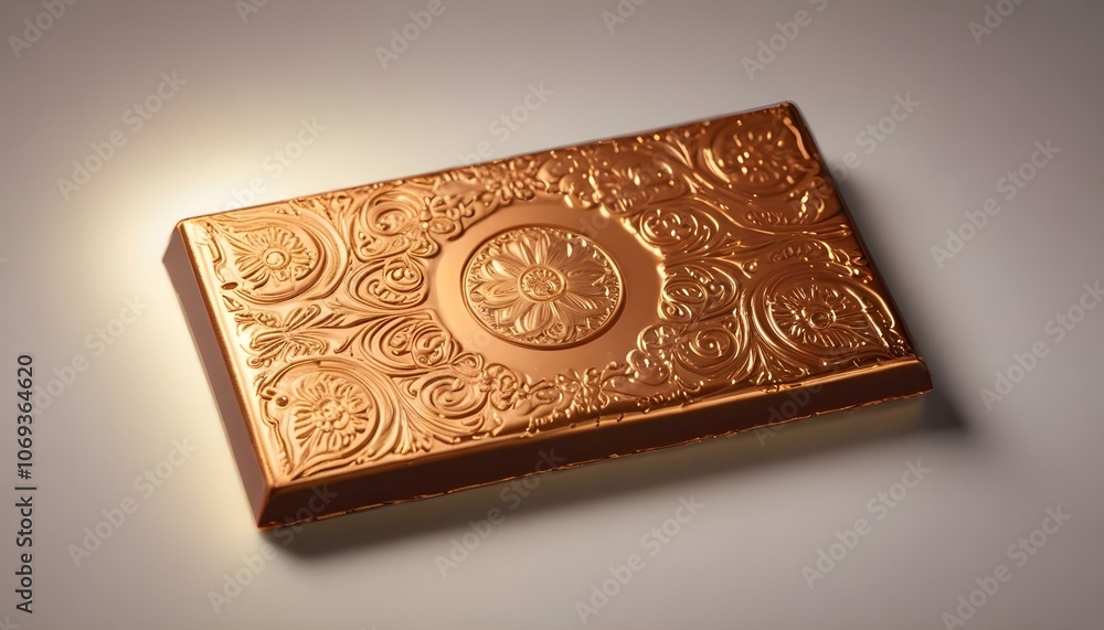 an artisanal chocolate bar with intricate designs, isolated on a stark white background, capturing the craftsmanship and details of the chocolate create with ai an artisanal chocolate bar with intricate designs, isolated on a stark white background, capturing the craftsmanship and details of the chocolate create with ai