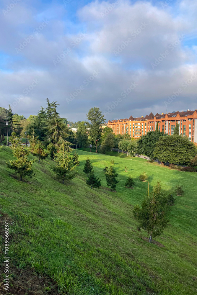 Walking on the historic town in Oviedo, Spain Walking on the historic town in Oviedo, Spain