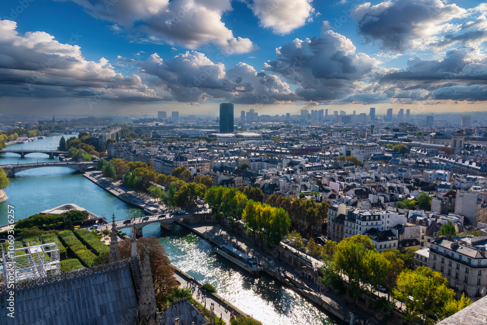 Fototapeta premium photography of landscapes of the city of Paris from above