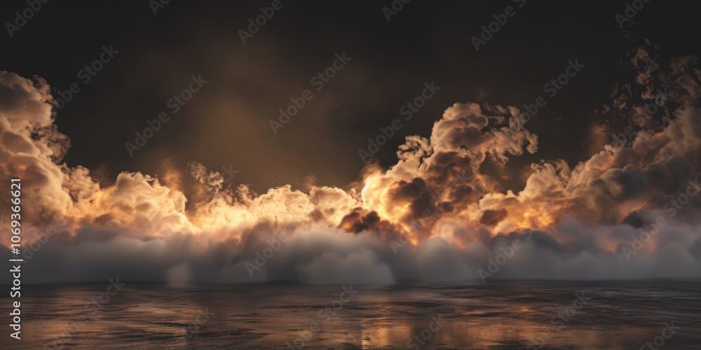 Fototapeta premium A massive fire engulfing the atmosphere, with flames reaching the clouds