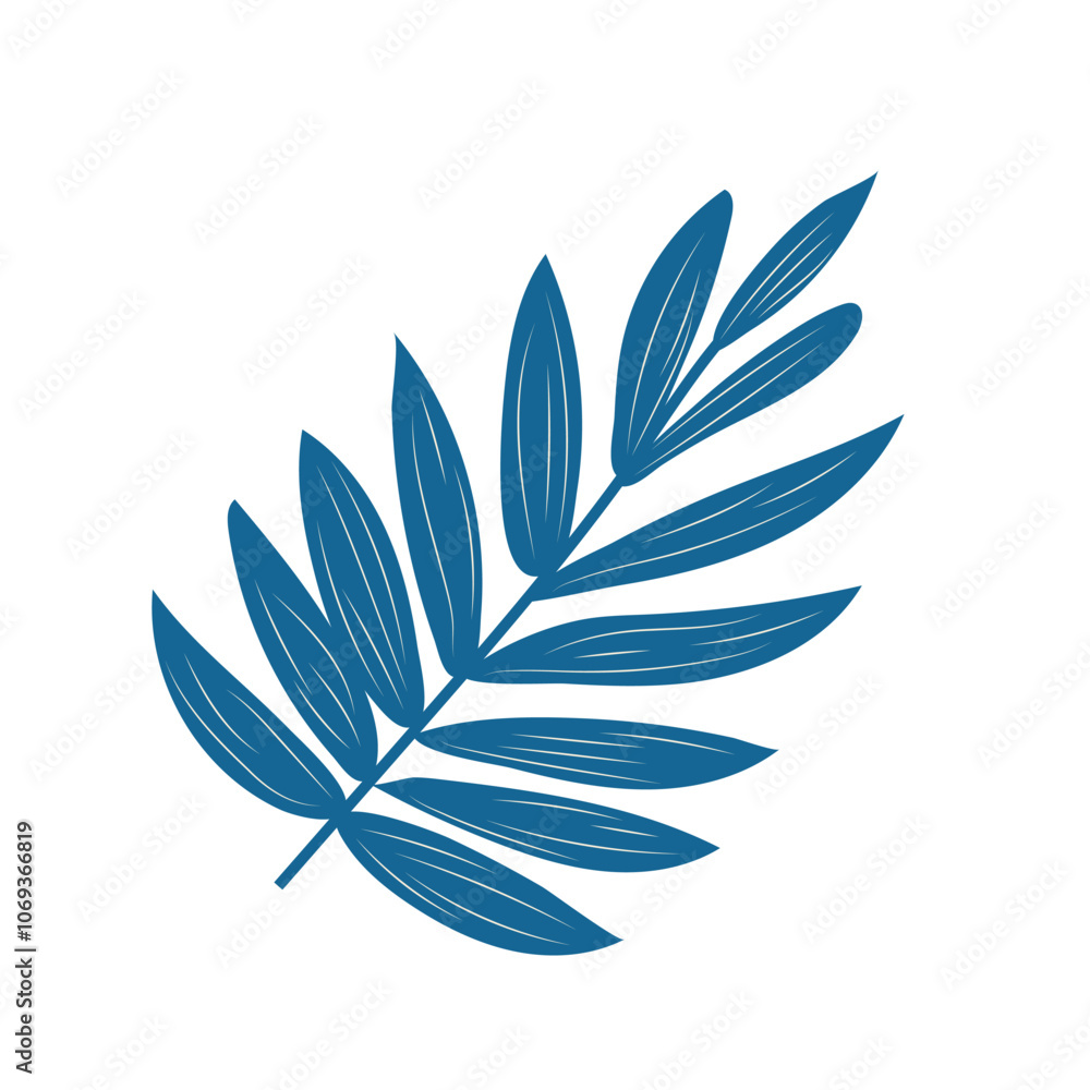 Plant twig with leaves in flat design. Kwanzaa holiday festival decoration. Vector illustration isolated. Plant twig with leaves in flat design. Kwanzaa holiday festival decoration. Vector illustration isolated.