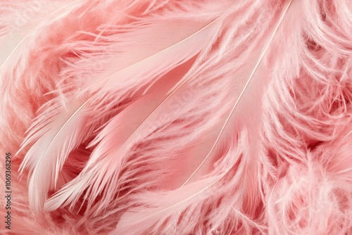 A high-quality image of a single pink feather on a white background, perfect for use in fashion, beauty, or nature-themed projects