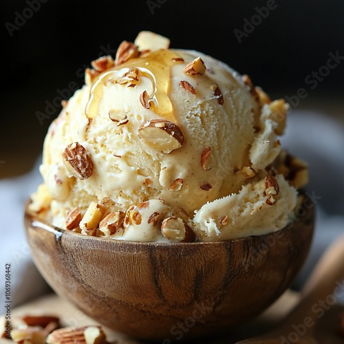 honey almond crunch ice cream photo