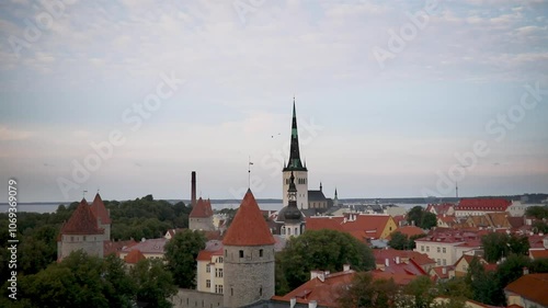 Wallpaper Mural Scenic view of the old town in Tallinn, Estonia. Old Town of Tallinn preserved its Medieval origin, most of the buildings were built during 13-16 centuries. Torontodigital.ca