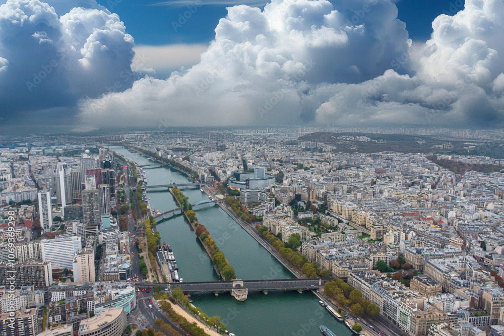 Obraz premium photography of landscapes of the city of Paris from above