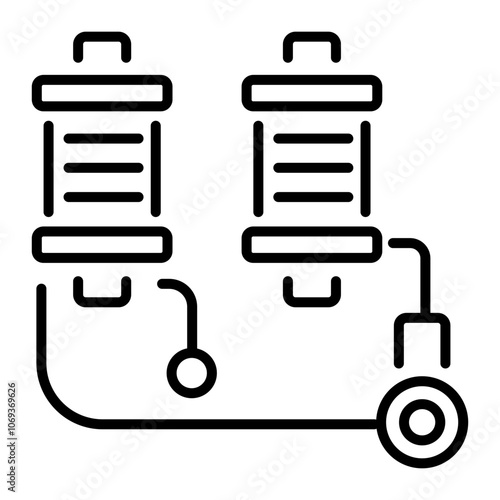 A linear icon of tattoo coil 