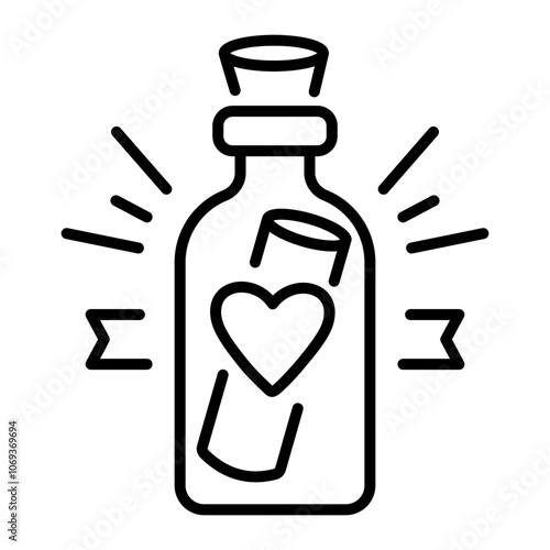 Message bottle icon in line style