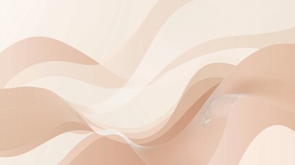 Fotobehang Interieurtrends Zachte abstracte golven in beige en blush  © Yalexai