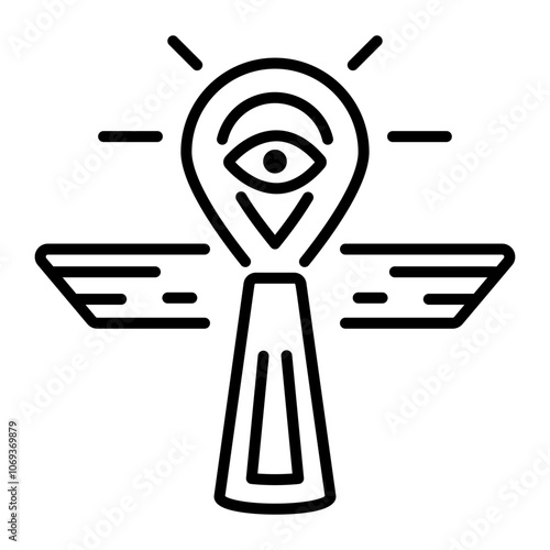 A linear icon of ankh tattoo 