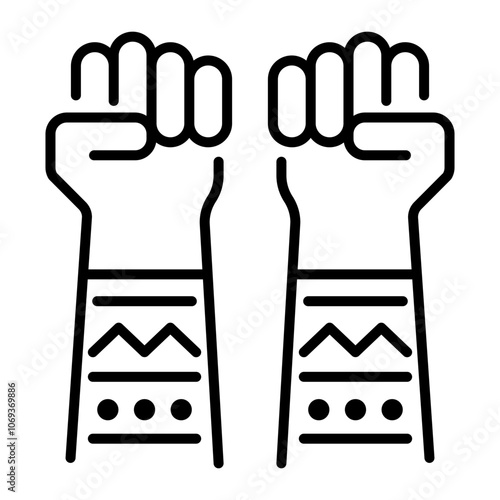 Polynesian armband tattoo icon in line style 