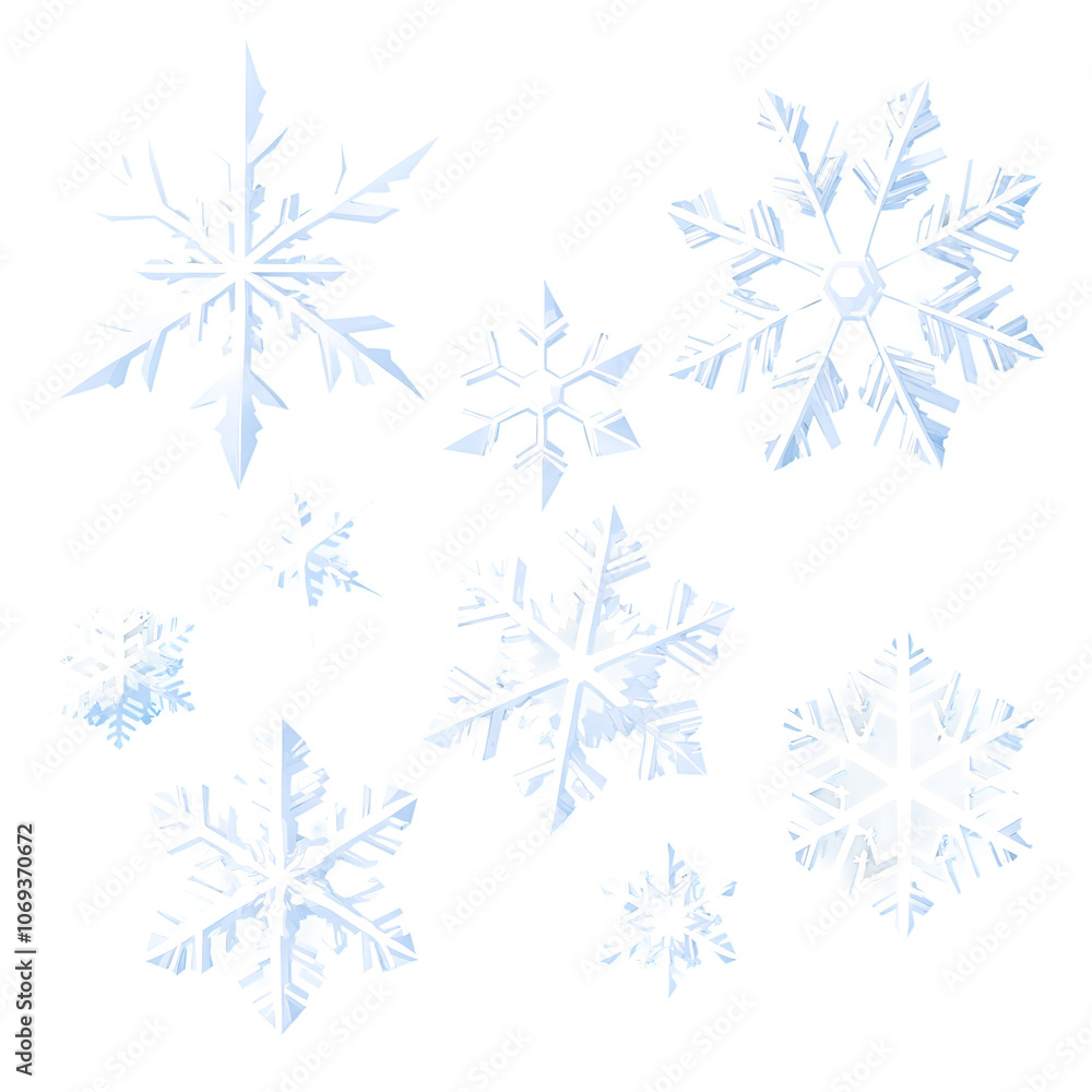 Snowflake patterns on a transparent background Snowflake patterns on a transparent background