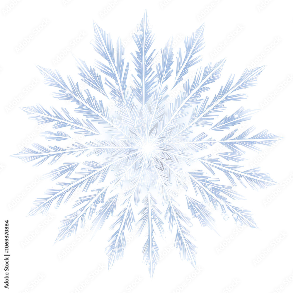 A blue snowflake on a transparent background A blue snowflake on a transparent background