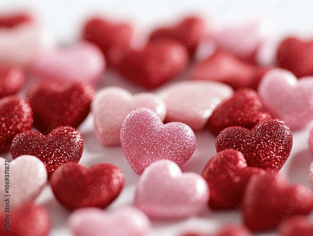 Romantic pink and red hearts pattern for Valentines day decorations Romantic pink and red hearts pattern for Valentines day decorations