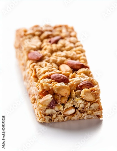 Protein bar isolated on white background