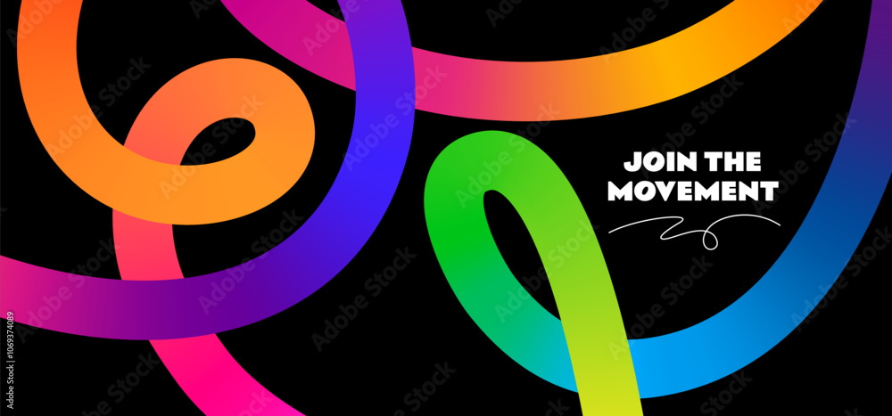 Abstract Background with Swirl Gradient Lines. Color Curves Shapes with Neon Gradients. Wavy Celebration Rainbow Colored Ribbons Abstract Background with Swirl Gradient Lines. Color Curves Shapes with Neon Gradients. Wavy Celebration Rainbow Colored Ribbons