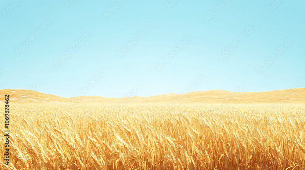 A golden cornfield swaying gently in the breeze under a clear blue sky during the harvest season. A golden cornfield swaying gently in the breeze under a clear blue sky during the harvest season.