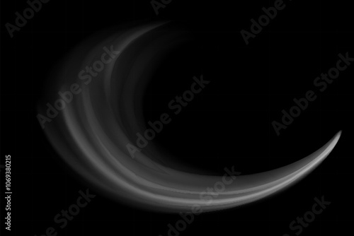 Abstract light lines of movement and speed with white color and sparkles. Light everyday glowing effect. semicircular wave, light trail curve swirl, optical fiber incandescent