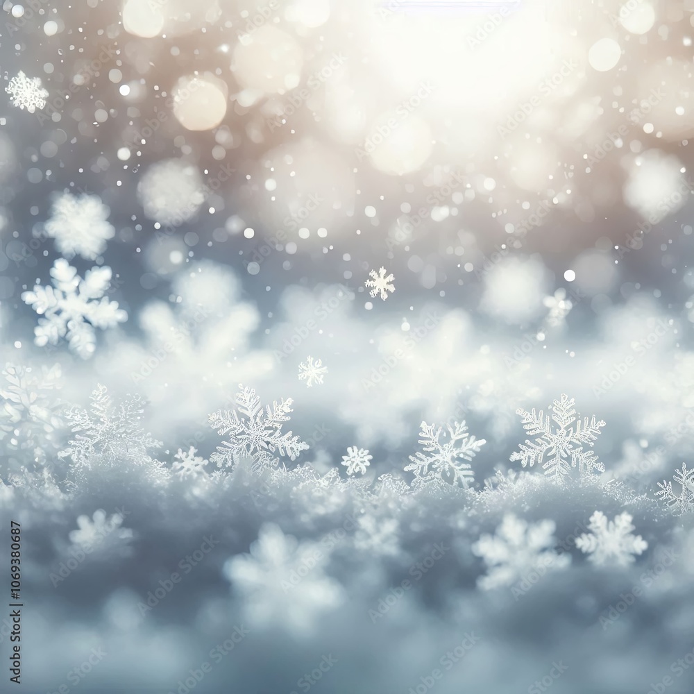 Fototapeta premium Stylish Snowflakes in Minimalist Design for Decoration